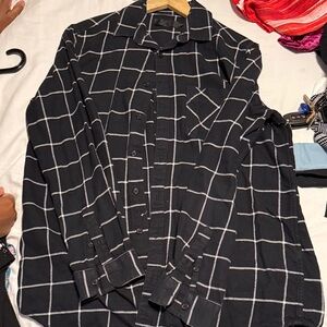 Black and White Checkered Women's Cardigan
